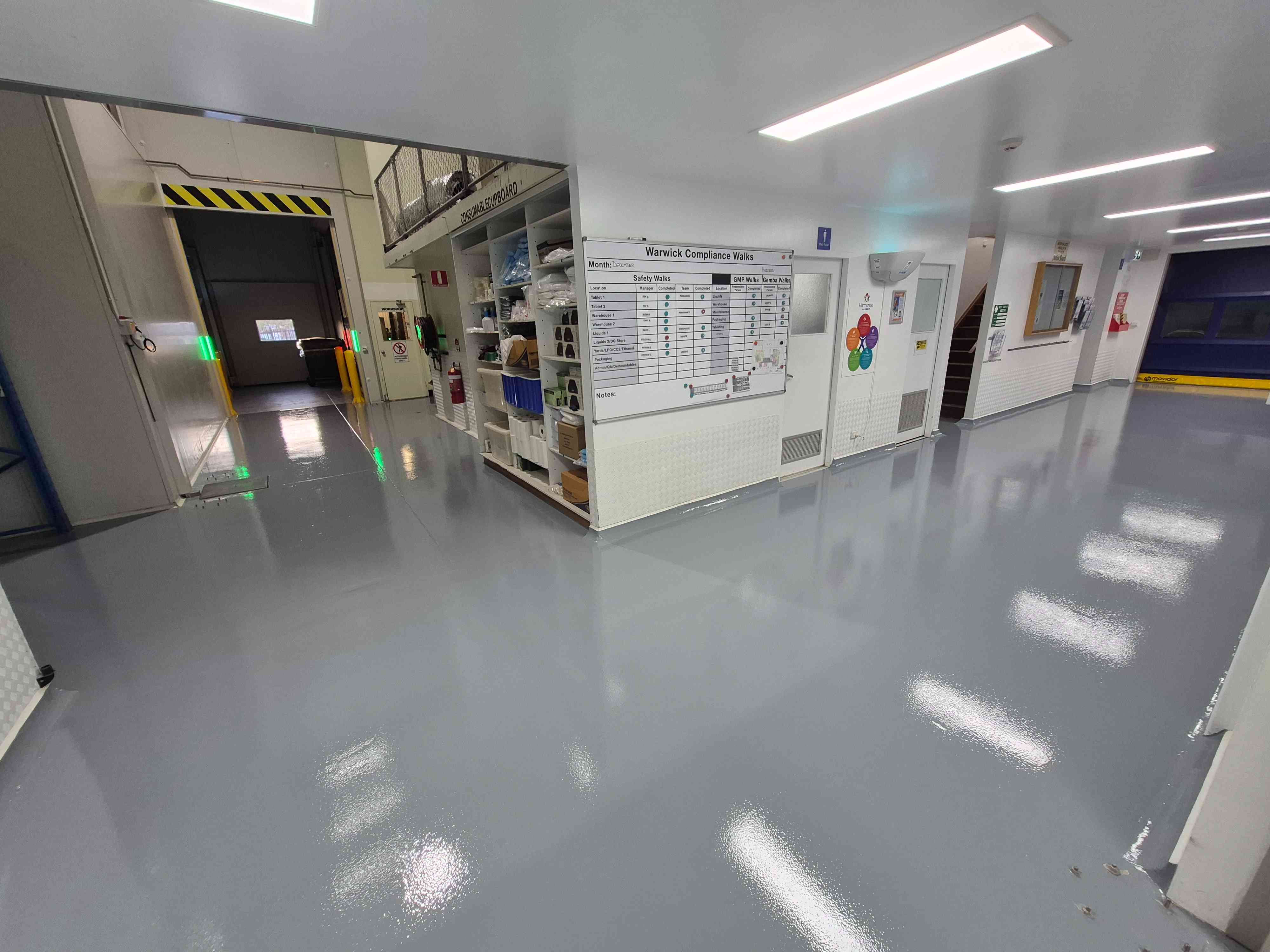 Finished epoxy flooring project by Conch Floor Coatings