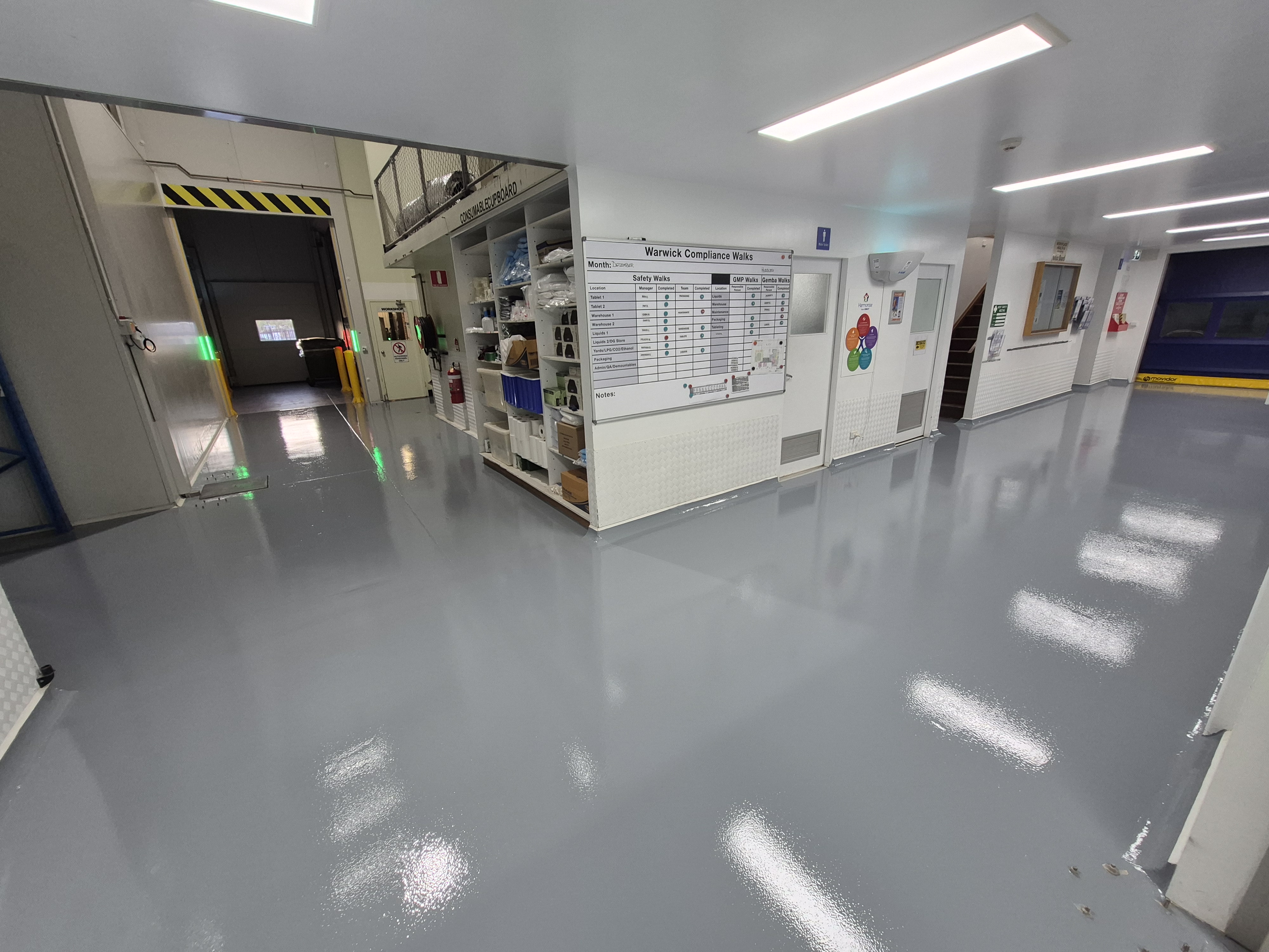Finished epoxy flooring project by Conch Floor Coatings